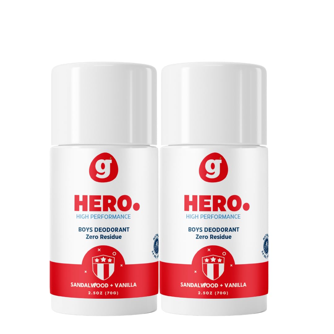 Natural Deodorant for Boys Ages 6 & Up | 2 Pack, Citrus Scent | Aluminum-Free, High-Performance Underarm Gel Stick | dorant for Boys Ages 6 & Up (Set of 2) (Citrus)