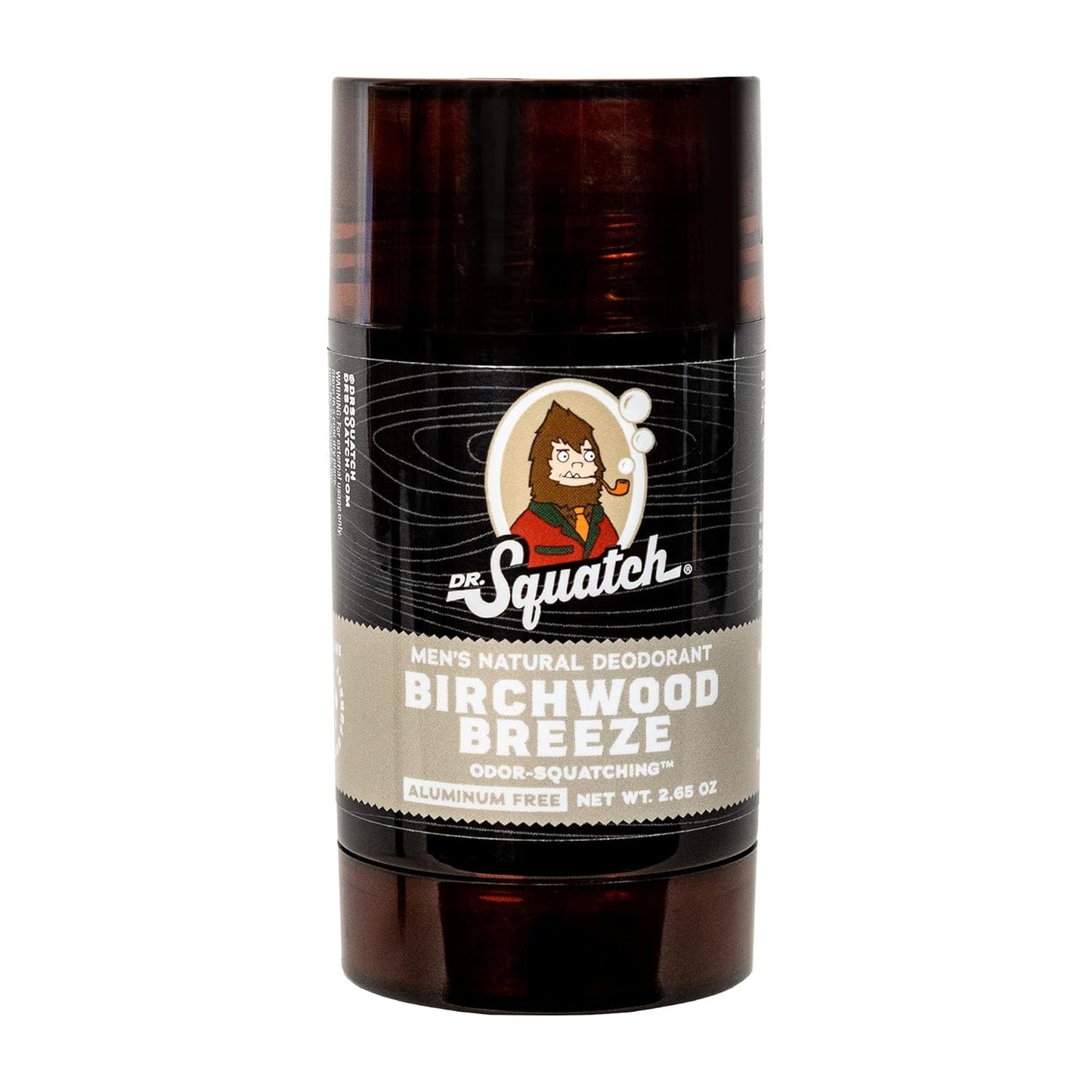 Dr. Squatch Natural Deodorant for Men – Odor-Squatching Men's Deodorant Aluminum Free - Birchwood Breeze 2.65 oz (1 Pack)