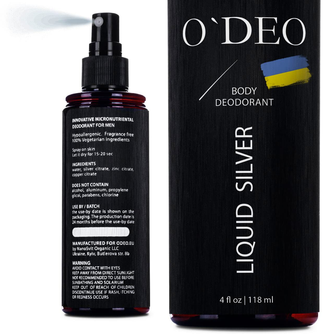 Aluminum Free Deodorant for Men – All Natural Deodorant Spray – Organic Deodorant for Men 4 fl oz of Natural Deodorant Unscented for Sensitive Skin