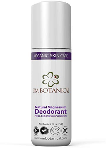 Aluminium Free Natural Deodorant For Men, Women | Organic Hops and Magnesium Body Odor Eliminator | Free of Baking Soda. Best Roll On Deodorant by OM Botanical