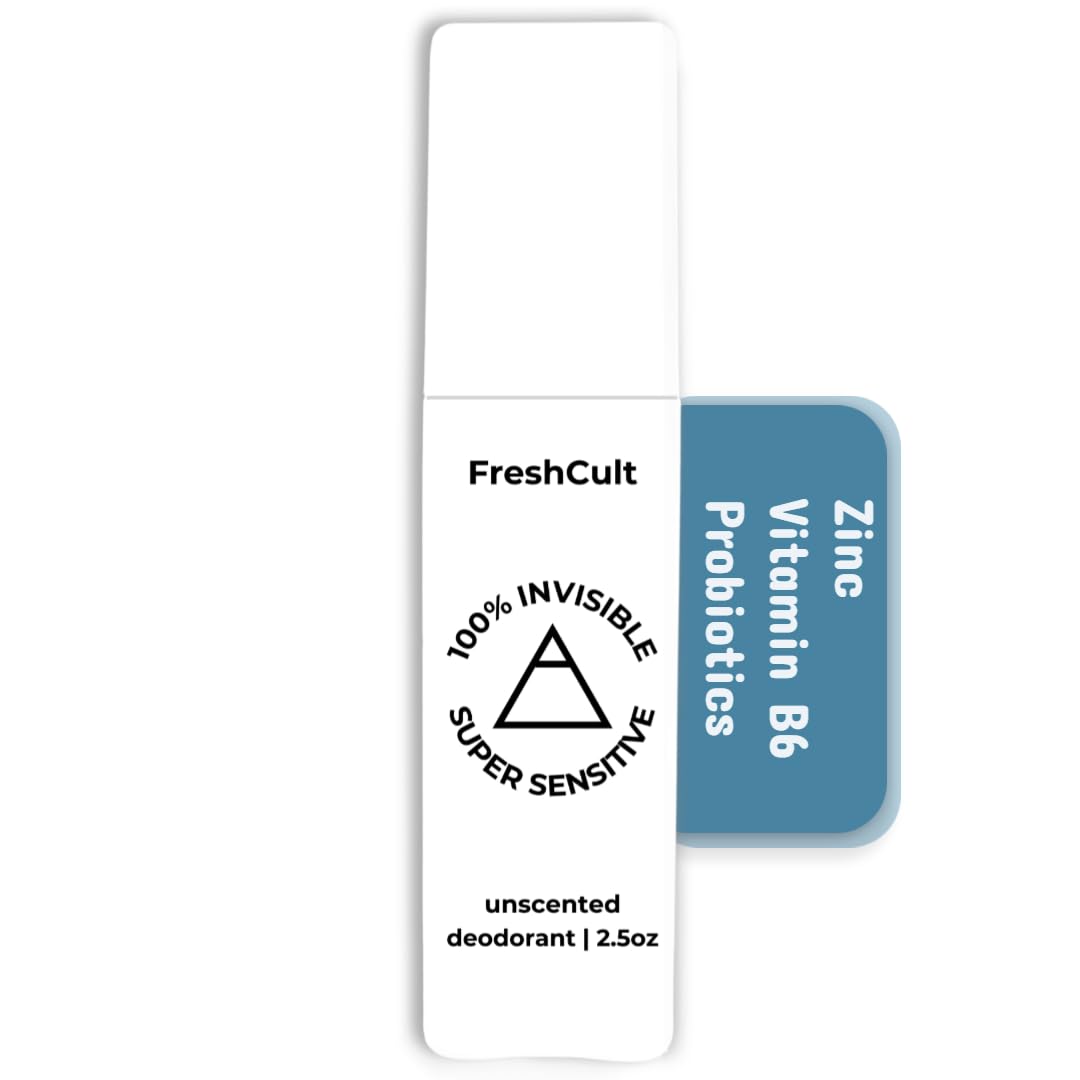 Unscented FreshCult Aluminum-Free Deodorant Spray, Gentle to Skin, Zero-Stain, Baking Soda-Free, Ethyl Alcohol-Free, K Beauty Premium Deodorant for Women, Men, Teens (UNSCENTED)