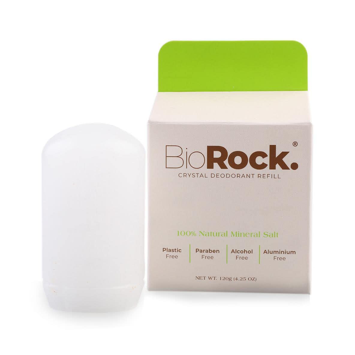 Crystal Natural Deodorant Refill - Unscented Plastic & Aluminum Free Salt Stick Deodorant for Women & Men Eco-Friendly, Sustainable, Zero Waste 4.25 oz