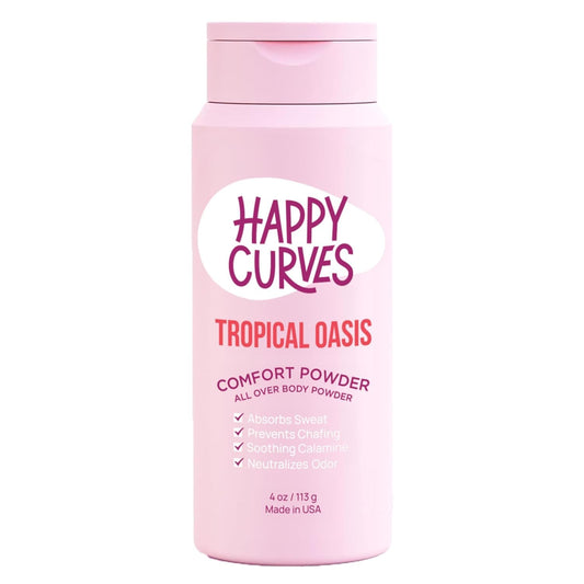 Comfort Powder: Talc Free Anti Chafe Body & Foot Powder Deodorant to Control Inner Thigh Chafing, Underboob, and Butt Sweat All Women 4 oz. (1 Pack, Tropical Oasis)