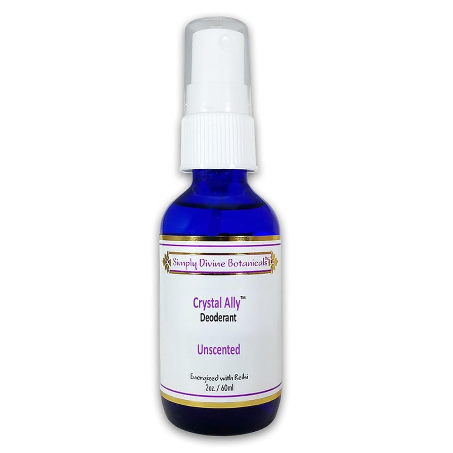 Simply Divine Botanicals Crystal Ally Natural Deodorant Spray, Unscented, 2 oz