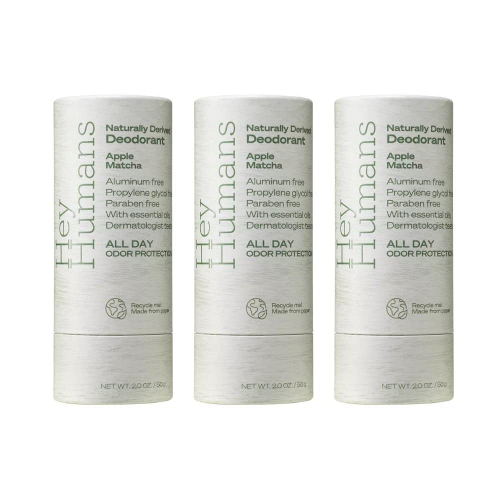 Hey Humans Natural Deodorant Apple Matcha - 2oz (Pack of 3)