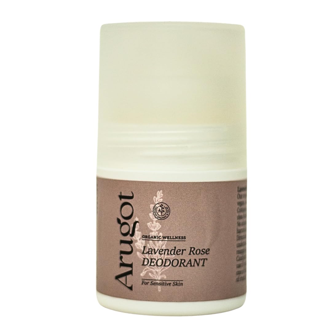 Lavender Rose Roll On Deodorant, Organic, Made in Israel | No Irritating Baking Soda or Aluminum