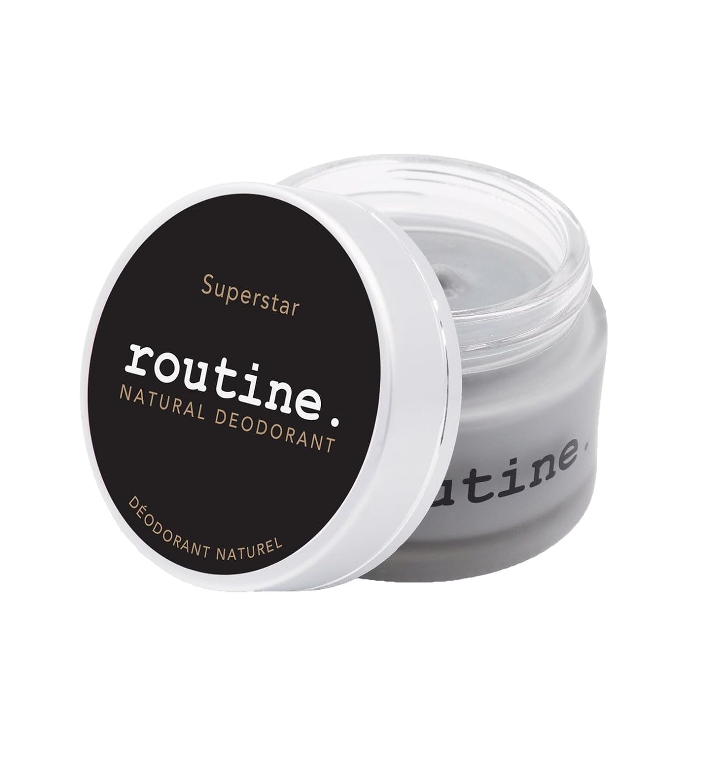 Routine Natural Deodorant Superstar (Activated Charcoal, Magnesium and Prebiotics) Deo Jar | 2 Fluid Oz. Natural Deodorant | Aluminum Free Natural Deodorant For Women & Men (Cream Jar Formula)