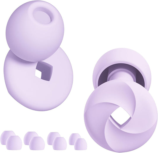Ear Plugs for Sleeping Noise Cancelling, Reusable Earplugs for Noise Reduction, Soft Silicone Hearing Protection Ear Plugs for Sleep, Work, Noise Sensitivity, Study, Snoring 25-33dB