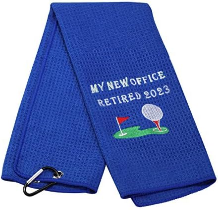 PXTIDY Office Retired Gift Retirement Golf Towel My New Office Retired 2023 Retired Queen Gift Retirement Party Gift 2023 Retirement Golf Towel Colleagues Golf Towel Gift (2023)