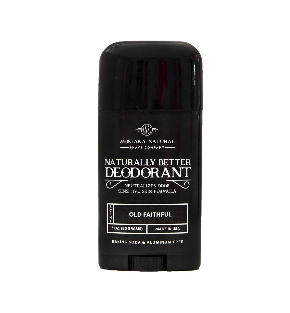 MNSC Old Faithful Deodorant - Magnesium & Activated Charcoal, Sensitive Skin Formula - Aluminum-Free, Baking Soda-Free, All-Natural, Plant-Derived - Made in USA