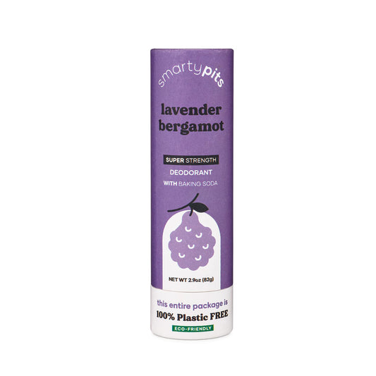 SmartyPits - Sustainable | Free of Plastic | Totally Biodegradable | Super-Strength Formula (with baking soda) (Lavender Bergamot)