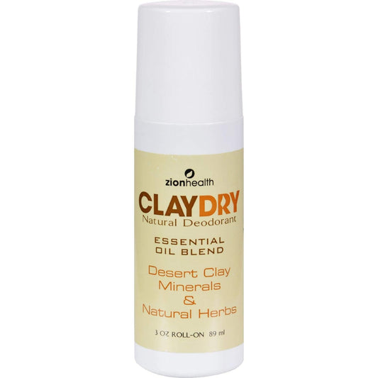 Zion Health Clay Dry Natural Deodorant, 3 Ounce