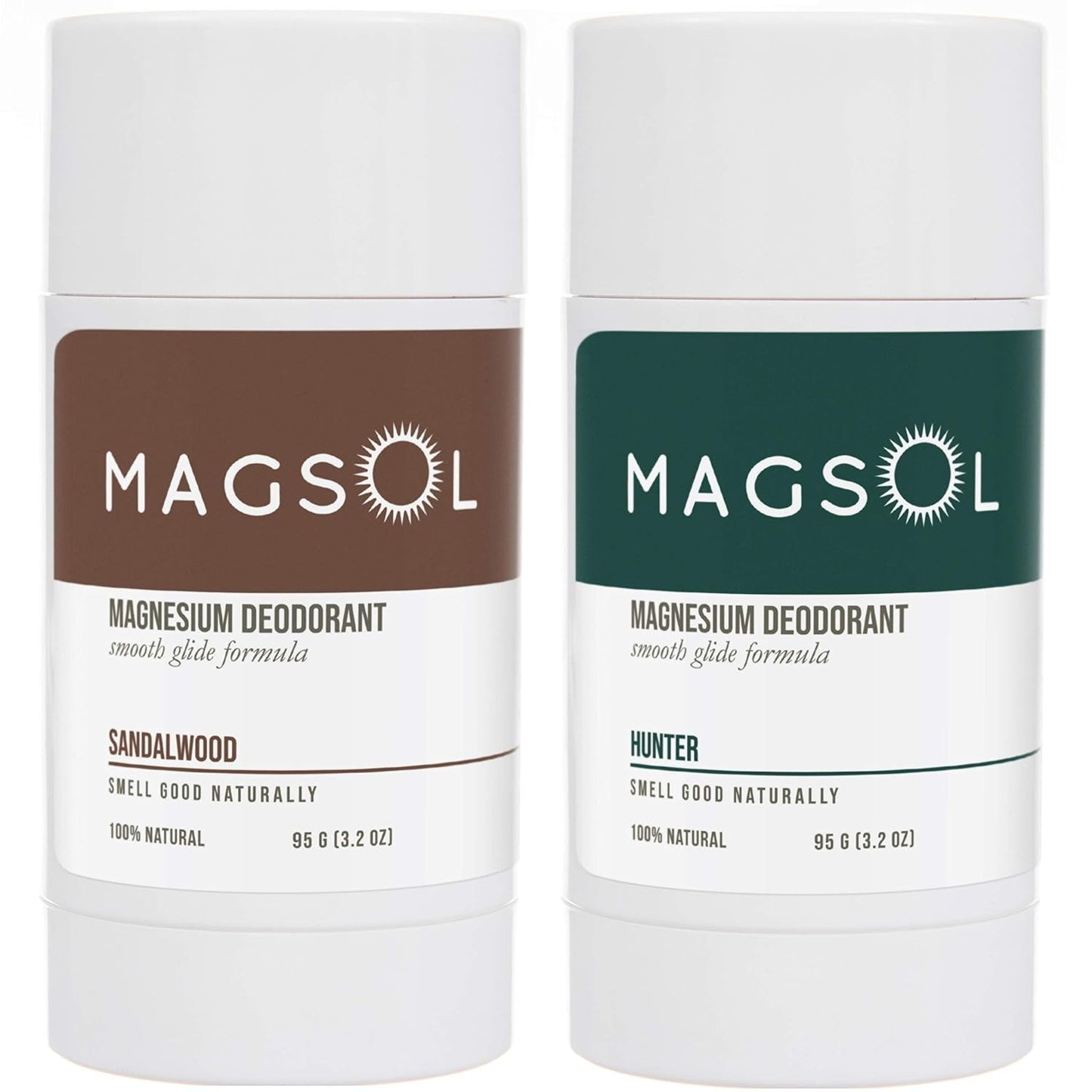 Natural Deodorant for Men - Aluminum Free Deodorant for Men, 4 Total Ingredients, 2 Pack (Sandalwood & Hunter)
