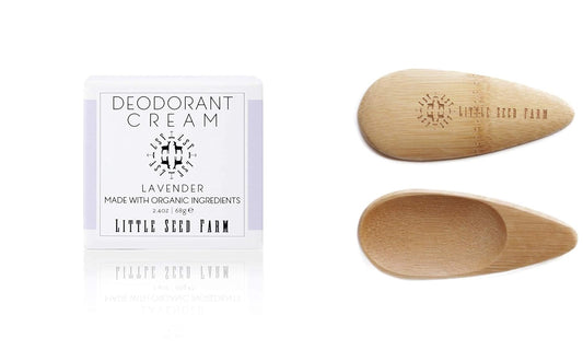 Little Seed Farm All Natural Deodorant Cream, Aluminum Free Deodorant for Women or Men, 2.4 Ounce - Lavender + Applicators Bundle