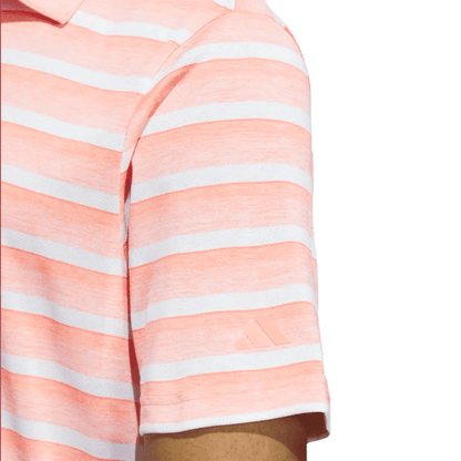 Adidas Two-Color Striped Polo Shirt - Peach