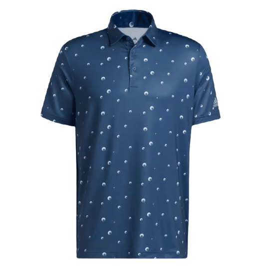 Adidas Ultimate365 Allover Print Golf Polo Shirt - Blue