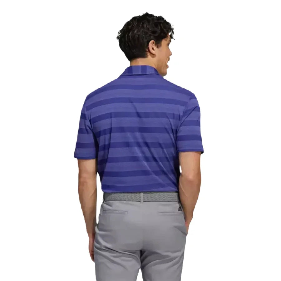 Adidas Two-Color Men's Striped Polo Shirt - Legacy Indigo