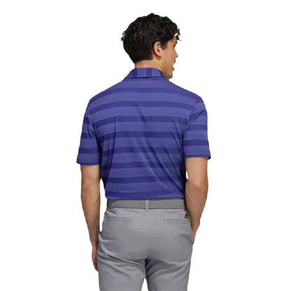 Adidas Two-Color Men's Striped Polo Shirt - Legacy Indigo