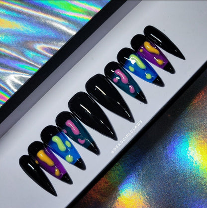 Lava Flow Press on Nail Set (Glow in the Dark)